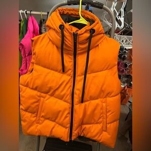 Orange puffer vest